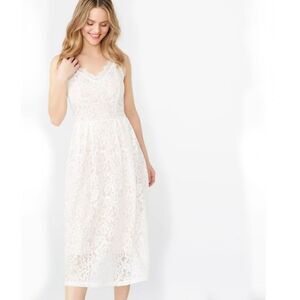 NWT A.B.S COLLECTION WHITE LACE DRESS SZ M